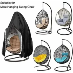 Kueatily Fodera Per Sedia Sospesa Oxford Protettiva Antipolvere Impermeabile Per Patio, Sedia A Dondolo, Sedia Galleggiante (Nero) -OUTSUN Giardino Negozio 47437714 4