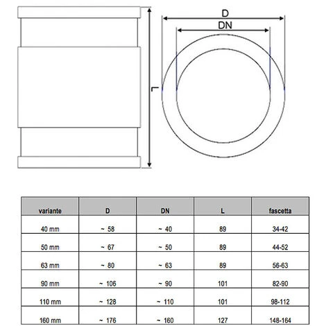 PVC Manicotto Flessibile High Quality 50 Mm - 02 Pezzi 3 PVC Manicotto Flessibile High Quality 50 Mm - 02 Pezzi - immagine 3