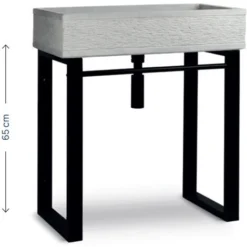 Supporto In Acciaio Zincato Verniciato Nero Per Lavabi Da Esterno Cm 65x65h Modello Take -OUTSUN Giardino Negozio 49605482 3