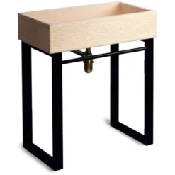 Supporto In Acciaio Zincato Verniciato Nero Per Lavabi Da Esterno Cm 65x65h Modello Take -OUTSUN Giardino Negozio 49605482 4