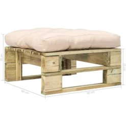 Divano Da Giardino Su Pallet Con Cuscino Sabbia Legno Verde -OUTSUN Giardino Negozio 51079203 3