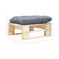 Divano Da Giardino A Pallet E Cuscino Grigio Legno Naturale -OUTSUN Giardino Negozio 51079406 3