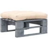 Divano Da Giardino Su Pallet E Cuscino Sabbia In Legno Grigio