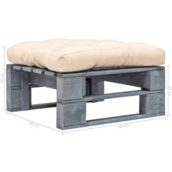 Divano Da Giardino Su Pallet E Cuscino Sabbia In Legno Grigio -OUTSUN Giardino Negozio 51091483 3
