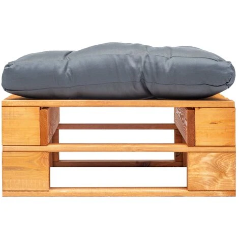 Divano Da Giardino A Pallet Cuscino Grigio Legno Marrone Miele 2 Divano Da Giardino A Pallet Cuscino Grigio Legno Marrone Miele - immagine 2