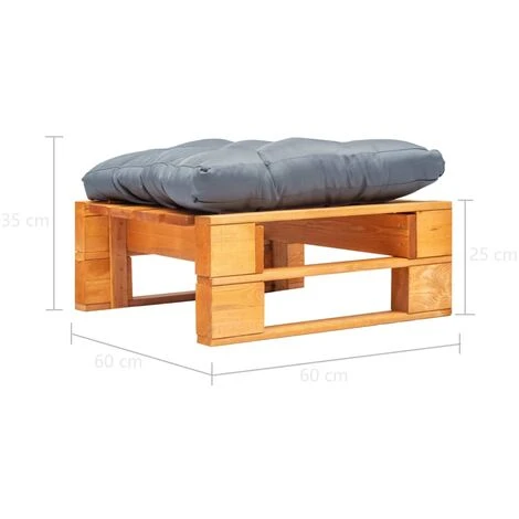 Divano Da Giardino A Pallet Cuscino Grigio Legno Marrone Miele 3 Divano Da Giardino A Pallet Cuscino Grigio Legno Marrone Miele - immagine 3