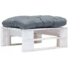 Divano Da Giardino A Pallet Con Cuscino Grigio Legno Bianco