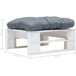 Divano Da Giardino A Pallet Con Cuscino Grigio Legno Bianco 5 Divano Da Giardino A Pallet Con Cuscino Grigio Legno Bianco -OUTSUN Giardino Negozio 51091856 3