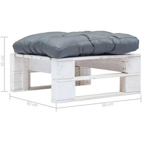 Divano Da Giardino A Pallet Con Cuscino Grigio Legno Bianco 3 Divano Da Giardino A Pallet Con Cuscino Grigio Legno Bianco - immagine 3