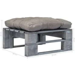 Divano Da Giardino Su Pallet Con Cuscino E Legno Grigio -OUTSUN Giardino Negozio 51108613 3