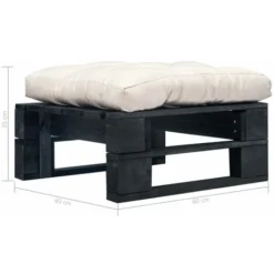 Divano Da Giardino A Pallet Con Cuscino Sabbia In Legno Nero -OUTSUN Giardino Negozio 51109037 3