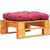 Divano Da Giardino A Pallet E Cuscino Rosso Legno Marrone Miele