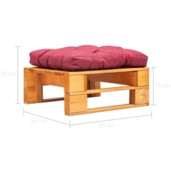 Divano Da Giardino A Pallet E Cuscino Rosso Legno Marrone Miele -OUTSUN Giardino Negozio 51109047 3