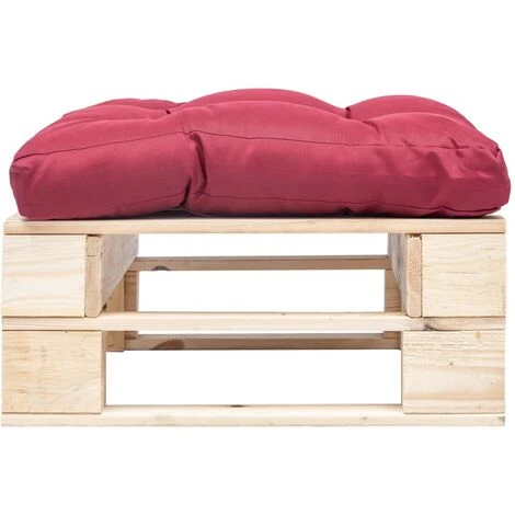 Divano Da Giardino A Pallet E Cuscino Rosso In Legno Naturale 2 Divano Da Giardino A Pallet E Cuscino Rosso In Legno Naturale - immagine 2