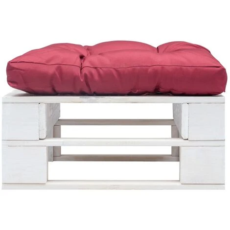 Divano Da Giardino A Pallet Con Cuscino Rosso Legno Bianco 2 Divano Da Giardino A Pallet Con Cuscino Rosso Legno Bianco - immagine 2