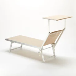 2 Lettini Spiaggia Mare Prendisole Professionali In Alluminio Santorini Colore: Beige -OUTSUN Giardino Negozio 5115077 5