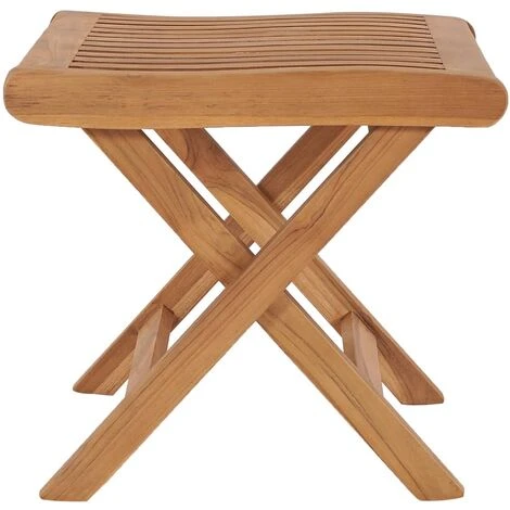 Poggiapiedi Pieghevole 46,5x49x41,5 Cm Legno Massello Di Teak 3 Poggiapiedi Pieghevole 46,5x49x41,5 Cm Legno Massello Di Teak - immagine 3