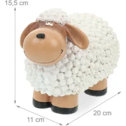 Relaxdays Pecorella Decorativa Da Giardino, Statua In Poliresina, Per Esterni Ed Interni, HLP 15,5 X 20 X 11 Cm, Bianco -OUTSUN Giardino Negozio 52818817 4