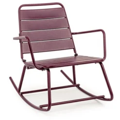Poltrona Sedia A Dondolo Da Esterno Lillian Metallo Arredo Giardino Bizzotto - Colore: Bordeaux