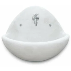 Fontana Bacinella Da Muro Fradusta Anticata Colore Grigio - 54x25x56 Cm