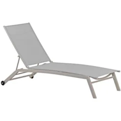 Lettino Da Giardino Con Ruote Oasi Ecrù