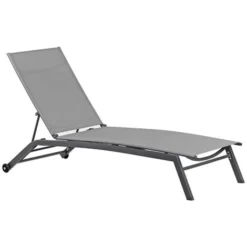 Lettino Da Giardino Con Ruote Oasi Grigio