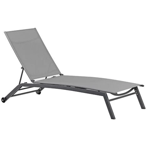 Lettino Da Giardino Con Ruote Oasi Grigio 1 Lettino Da Giardino Con Ruote Oasi Grigio