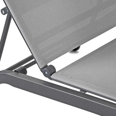 Lettino Da Giardino Con Ruote Oasi Grigio 3 Lettino Da Giardino Con Ruote Oasi Grigio - immagine 3