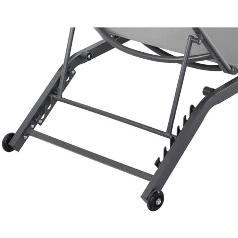 Lettino Da Giardino Con Ruote Oasi Grigio 5 Lettino Da Giardino Con Ruote Oasi Grigio - immagine 5