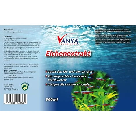 Estratto Di Quercia Vanya Per Abbassare Il Valore Del PH 500 Ml Acqua Dolce Tropicale Nell´acquario 2 Estratto Di Quercia Vanya Per Abbassare Il Valore Del PH 500 Ml Acqua Dolce Tropicale Nell´acquario - immagine 2