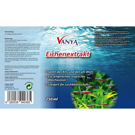 Estratto Di Quercia Vanya Per Abbassare Il Valore Del PH 250 Ml Acqua Dolce Tropicale Nell´acquario 2 Estratto Di Quercia Vanya Per Abbassare Il Valore Del PH 250 Ml Acqua Dolce Tropicale Nell´acquario - immagine 2