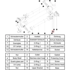 Pezzo Di Ricambio: Lampada UVC Per Depuratore Stagni SunSun CUV-6110 -OUTSUN Giardino Negozio 5888023 4