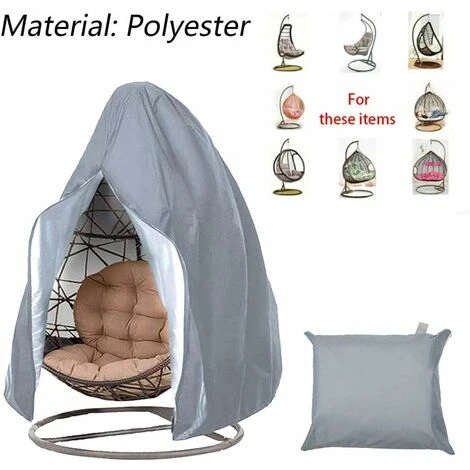 RHAFAYRE Per Sedia Sospesa Antipolvere Oxford 600d, Fodera Per Sedile Oscillante, Fodera Protettiva Per Sedia A Uovo Per Esterni, Anti-Uv, 190 Cm 115 Cm, Grigio 4 RHAFAYRE Per Sedia Sospesa Antipolvere Oxford 600d, Fodera Per Sedile Oscillante, Fodera Protettiva Per Sedia A Uovo Per Esterni, Anti-Uv, 190 Cm 115 Cm, Grigio - immagine 4