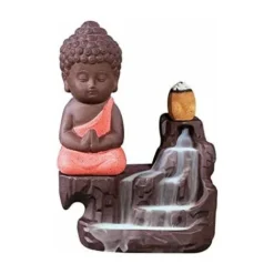 Bruciatore Di Incenso A Riflusso, Portaincenso Piccolo Monaco Buddha Porta Bastoncini A Torre, Portaincenso Con Coni Di Incenso A Riflusso