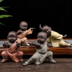 Mini Monaco Ornamenti Statua Di Buddha Kung Fu Tea Pet Zen Garden Tè Vassoio Figura Per Kung Fu Vassoio Da Tè Car Home Office Decorazione (Rosso), Arancione -OUTSUN Giardino Negozio 63852411 3