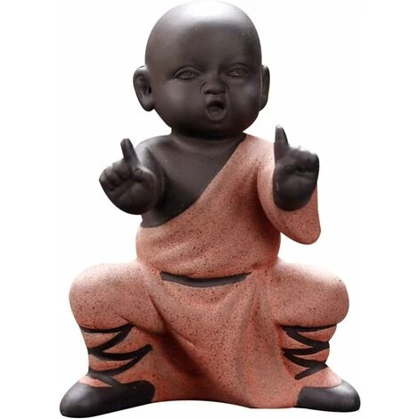 Mini Monaco Ornamenti Statua Di Buddha Kung Fu Tea Pet Zen Garden Tè Vassoio Figura Per Kung Fu Vassoio Da Tè Car Home Office Decoration (Rosso) 2 Mini Monaco Ornamenti Statua Di Buddha Kung Fu Tea Pet Zen Garden Tè Vassoio Figura Per Kung Fu Vassoio Da Tè Car Home Office Decoration (Rosso) - immagine 2