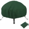 Copertura Per Braciere Rotonda, Copertura Per Braciere Per Esterni Riutilizzabile Impermeabile Con Coulisse (85 X 40 Cm, Verde)