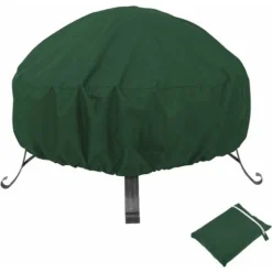 Copertura Per Braciere Rotonda, Copertura Per Braciere Per Esterni Riutilizzabile Impermeabile Con Coulisse (85 X 40 Cm, Verde)
