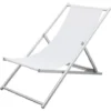 Sedia Sdraio Pieghevole Soverato 5 Posizioni Struttura In Alluminio E Textilene Colore: Bianco