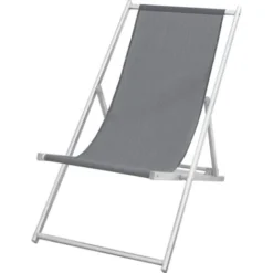 Sedia Sdraio Pieghevole Soverato 5 Posizioni Struttura In Alluminio E Textilene Colore: Grigio