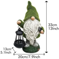 Statua Di Gnomo Da Giardino Che Tiene Una Lanterna, Gnomo Da Esterno Con Luce Solare -OUTSUN Giardino Negozio 67411066 3