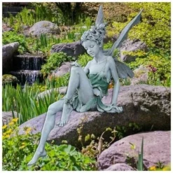 GroupM IT- Ornamento Artigianale In Resina Bianca Con Fata Di Fiori Grande 22 Cm -OUTSUN Giardino Negozio 69490264 3