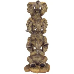 Stacked Evil Elephants Statua Da Collezione Sordi, Muti, Ciechi, 25 Cm, Poliresina, Tavolozza A Colori