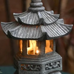 Statue Di Lanterne A Pagoda Ad Energia Solare, Ornamenti Da Giardino Leggeri A Pagoda In Stile Giapponese, Pagoda Vintage Illuminata Autoportante Decorativa Da Prato -OUTSUN Giardino Negozio 69717166 3