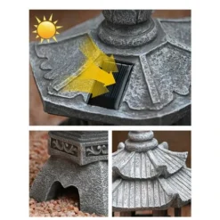 Statue Di Lanterne A Pagoda Ad Energia Solare, Ornamenti Da Giardino Leggeri A Pagoda In Stile Giapponese, Pagoda Vintage Illuminata Autoportante Decorativa Da Prato -OUTSUN Giardino Negozio 69717166 5