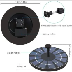 Fontana Solare Galleggiante All'aperto, Pompa Solare Per Laghetto Con 6 Ugelli Per Fontana Da Giardino Per Acquario Con Vasca Per Uccelli -OUTSUN Giardino Negozio 69717367 3