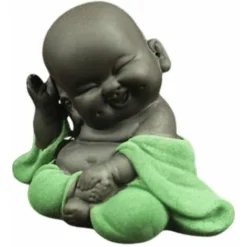 MINKUROW Statue Di Buddha In Ceramica Creativa Piccola Statua Di Buddha Carina Figurina Di Monaco Artigianato Creativo Per Bambini Bambole Ornamenti Regalo Cinese Delicato Ceramica Arti E Mestieri-A