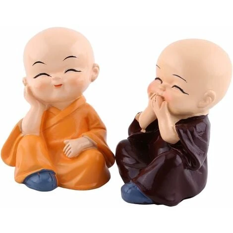 MINKUROW Statuetta Buddista Per Auto Di Buddha Piccolo 4 Monaci Buddisti Statua Di Buddha In Resina Decorazione Casa Del Monaco Buddista 2 MINKUROW Statuetta Buddista Per Auto Di Buddha Piccolo 4 Monaci Buddisti Statua Di Buddha In Resina Decorazione Casa Del Monaco Buddista - immagine 2