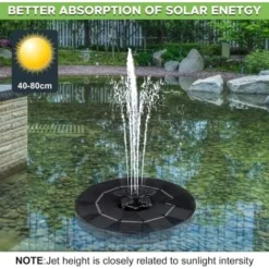 ZOLGINAH Pompa Solare Per Fontana 3W, 4 In 1 Per Fontana Solare, Pompa Solare Per Stagno 3W Con Conversione Efficiente, Per Laghetto Da Giardino O Fontana, Bagno Per Uccelli, Vaso Per Pesci -OUTSUN Giardino Negozio 71127179 5