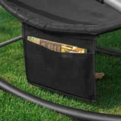 SoBuy 2 X Sedie A Dondolo Da Giardino Poltrone Esterno Con Cuscino E Tasca Laterale Nero OGS28-SCHx2 -OUTSUN Giardino Negozio 7450133 3